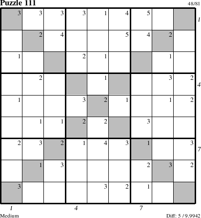 Step-by-Step Instructions for Puzzle 111 with all 5 steps marked