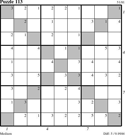 Step-by-Step Instructions for Puzzle 113 with all 5 steps marked