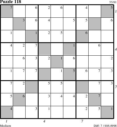 Step-by-Step Instructions for Puzzle 118 with all 7 steps marked