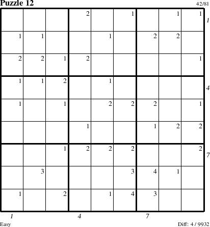 Step-by-Step Instructions for Puzzle 12 with all 4 steps marked