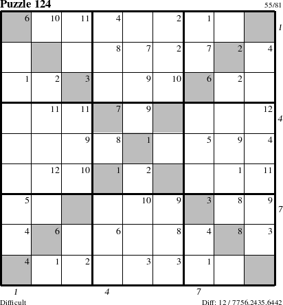 Step-by-Step Instructions for Puzzle 124 with all 12 steps marked