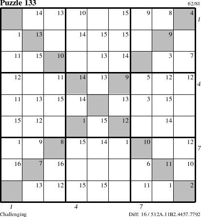 Step-by-Step Instructions for Puzzle 133 with all 16 steps marked