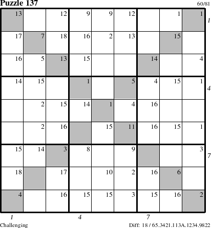 Step-by-Step Instructions for Puzzle 137 with all 18 steps marked