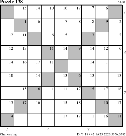 Step-by-Step Instructions for Puzzle 138 with all 18 steps marked