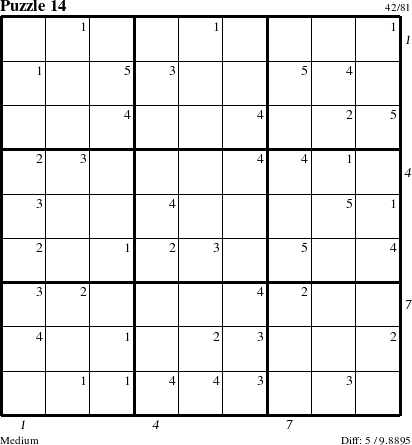 Step-by-Step Instructions for Puzzle 14 with all 5 steps marked