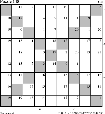 Step-by-Step Instructions for Puzzle 145 with all 21 steps marked