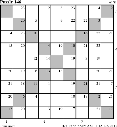 Step-by-Step Instructions for Puzzle 146 with all 23 steps marked