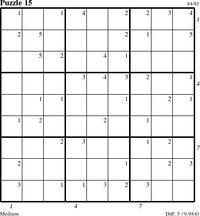 Step-by-Step Instructions for Puzzle 15 with all 5 steps marked