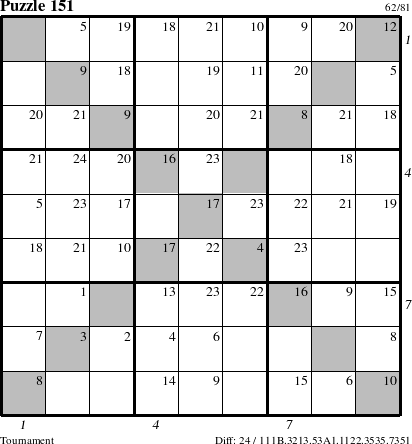 Step-by-Step Instructions for Puzzle 151 with all 24 steps marked