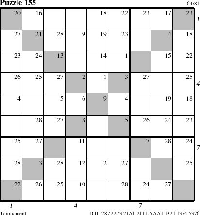 Step-by-Step Instructions for Puzzle 155 with all 28 steps marked