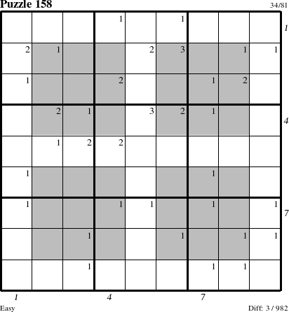 Step-by-Step Instructions for Puzzle 158 with all 3 steps marked