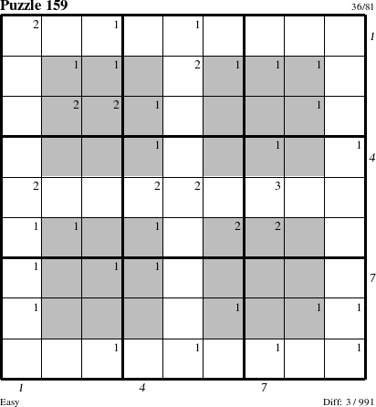 Step-by-Step Instructions for Puzzle 159 with all 3 steps marked