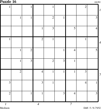 Step-by-Step Instructions for Puzzle 16 with all 5 steps marked