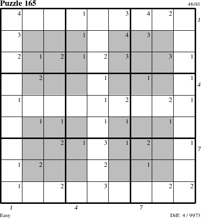 Step-by-Step Instructions for Puzzle 165 with all 4 steps marked