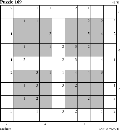 Step-by-Step Instructions for Puzzle 169 with all 5 steps marked