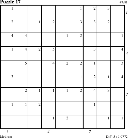 Step-by-Step Instructions for Puzzle 17 with all 5 steps marked