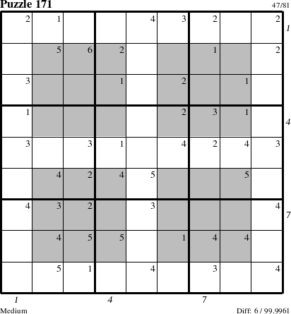 Step-by-Step Instructions for Puzzle 171 with all 6 steps marked