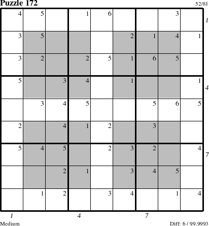 Step-by-Step Instructions for Puzzle 172 with all 6 steps marked