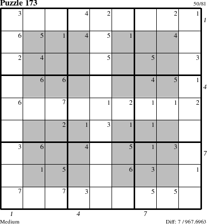 Step-by-Step Instructions for Puzzle 173 with all 7 steps marked