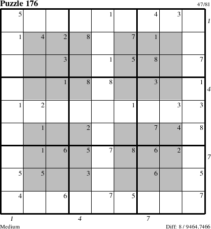 Step-by-Step Instructions for Puzzle 176 with all 8 steps marked