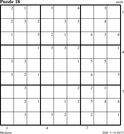 Step-by-Step Instructions for Puzzle 18 with all 5 steps marked