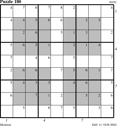 Step-by-Step Instructions for Puzzle 180 with all 8 steps marked