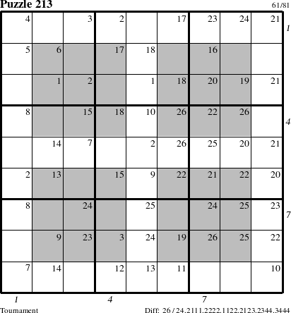 Step-by-Step Instructions for Puzzle 213 with all 26 steps marked