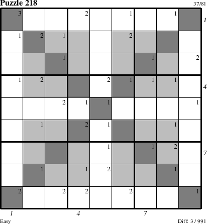 Step-by-Step Instructions for Puzzle 218 with all 3 steps marked