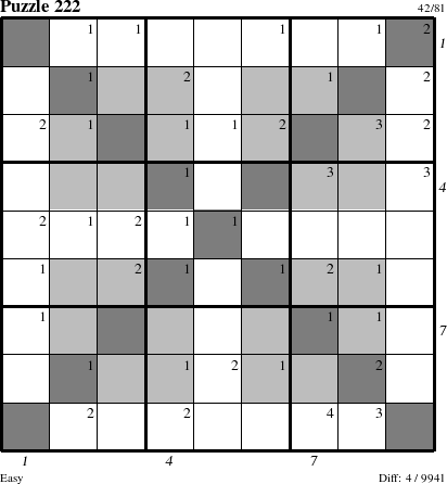 Step-by-Step Instructions for Puzzle 222 with all 4 steps marked