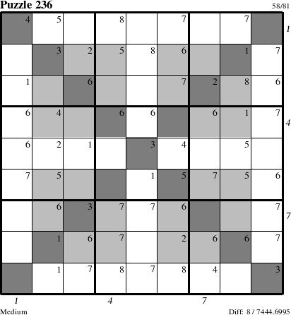 Step-by-Step Instructions for Puzzle 236 with all 8 steps marked