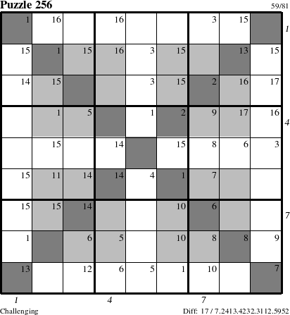 Step-by-Step Instructions for Puzzle 256 with all 17 steps marked