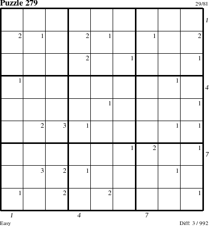 Step-by-Step Instructions for Puzzle 279 with all 3 steps marked