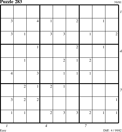 Step-by-Step Instructions for Puzzle 283 with all 4 steps marked