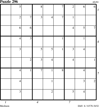 Step-by-Step Instructions for Puzzle 296 with all 8 steps marked