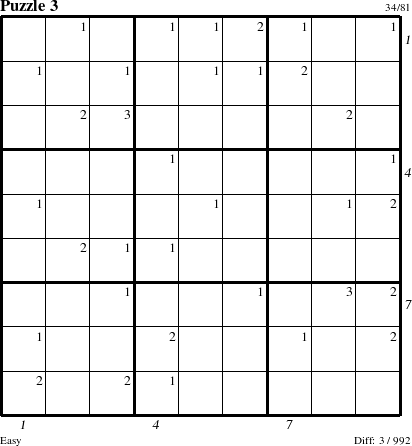 Step-by-Step Instructions for Puzzle 3 with all 3 steps marked