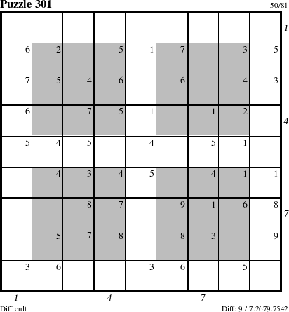 Step-by-Step Instructions for Puzzle 301 with all 9 steps marked