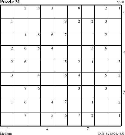 Step-by-Step Instructions for Puzzle 31 with all 8 steps marked