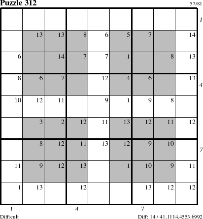 Step-by-Step Instructions for Puzzle 312 with all 14 steps marked