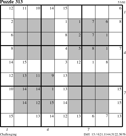 Step-by-Step Instructions for Puzzle 313 with all 15 steps marked