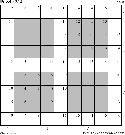 Step-by-Step Instructions for Puzzle 314 with all 15 steps marked