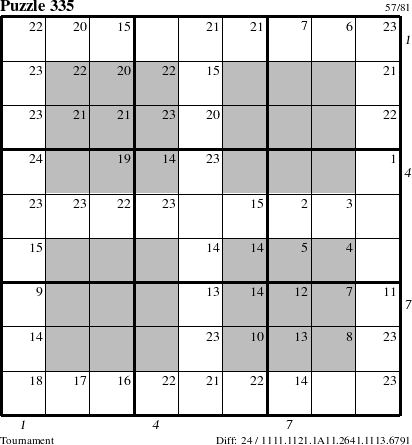 Step-by-Step Instructions for Puzzle 335 with all 24 steps marked