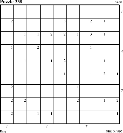 Step-by-Step Instructions for Puzzle 338 with all 3 steps marked