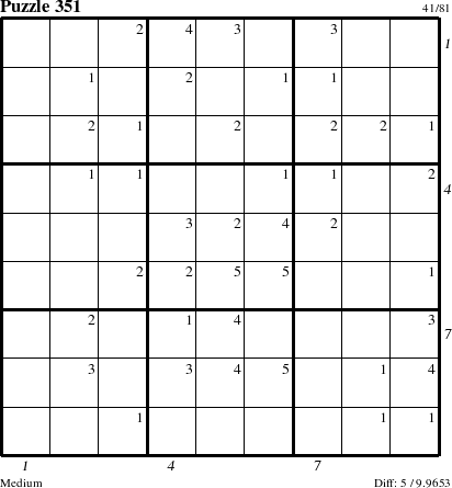 Step-by-Step Instructions for Puzzle 351 with all 5 steps marked