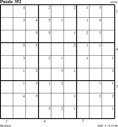 Step-by-Step Instructions for Puzzle 352 with all 5 steps marked