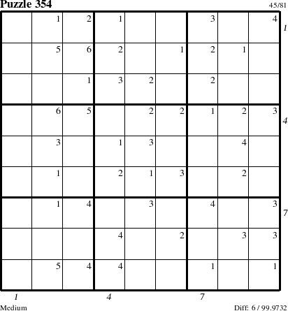 Step-by-Step Instructions for Puzzle 354 with all 6 steps marked