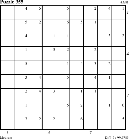 Step-by-Step Instructions for Puzzle 355 with all 6 steps marked