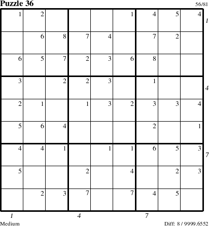 Step-by-Step Instructions for Puzzle 36 with all 8 steps marked