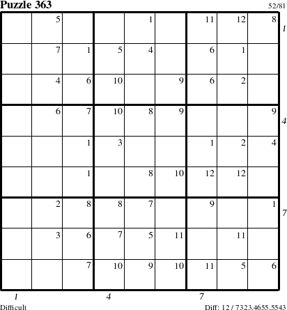 Step-by-Step Instructions for Puzzle 363 with all 12 steps marked