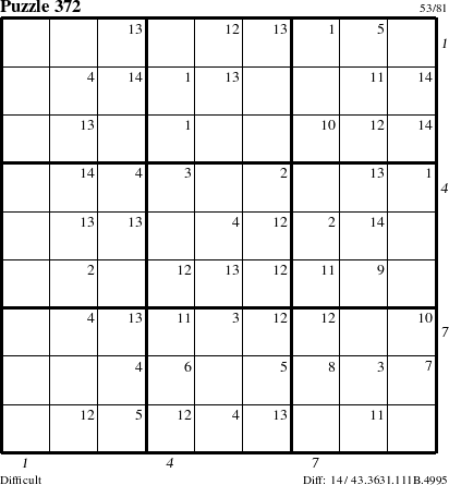 Step-by-Step Instructions for Puzzle 372 with all 14 steps marked