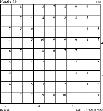 Step-by-Step Instructions for Puzzle 43 with all 10 steps marked